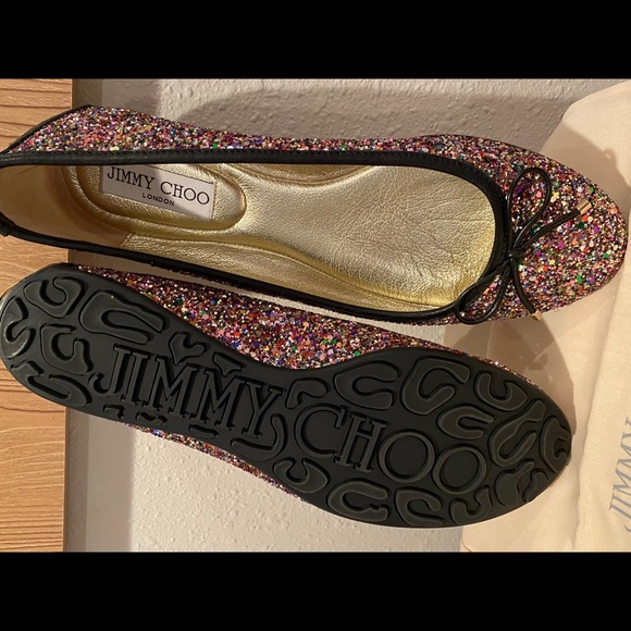 SOLD. Jimmy Choo Walsh Glitter Flat NEW! - Picture 6 of 6